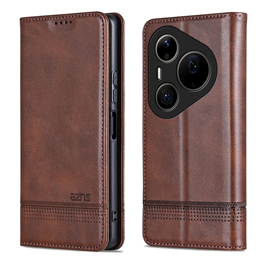 Huawei Pura 70 - Étui portefeuille antichoc en cuir avec