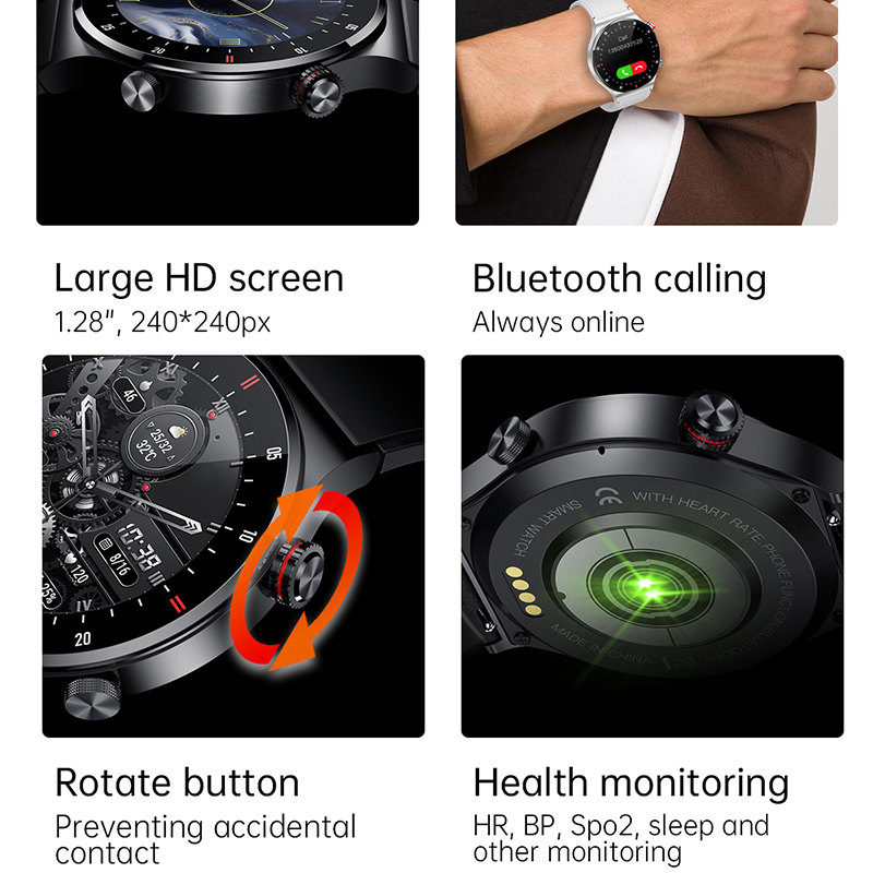 GPS ECG + PPG Bluetooth appel  - Smartwatch Face avis et prix