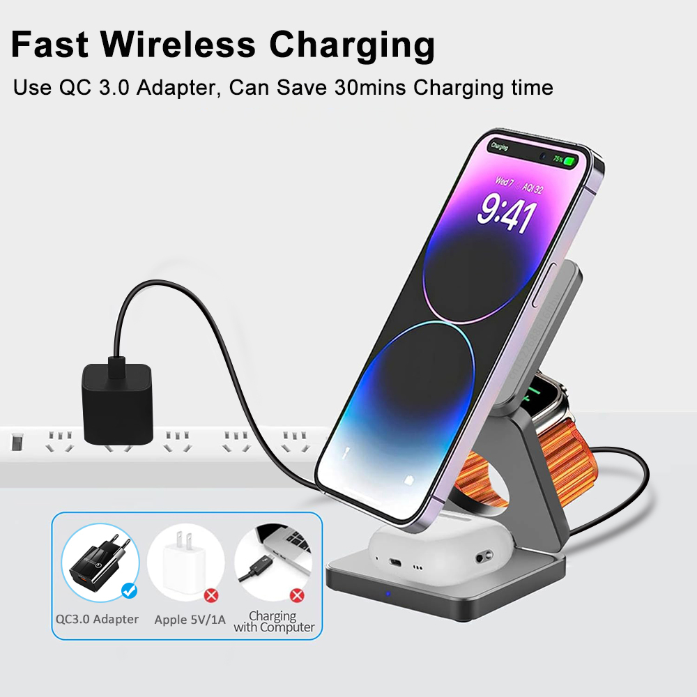 Chargeur sans fil 3 en 1, Stat - Smartwatch Ac avis et prix
