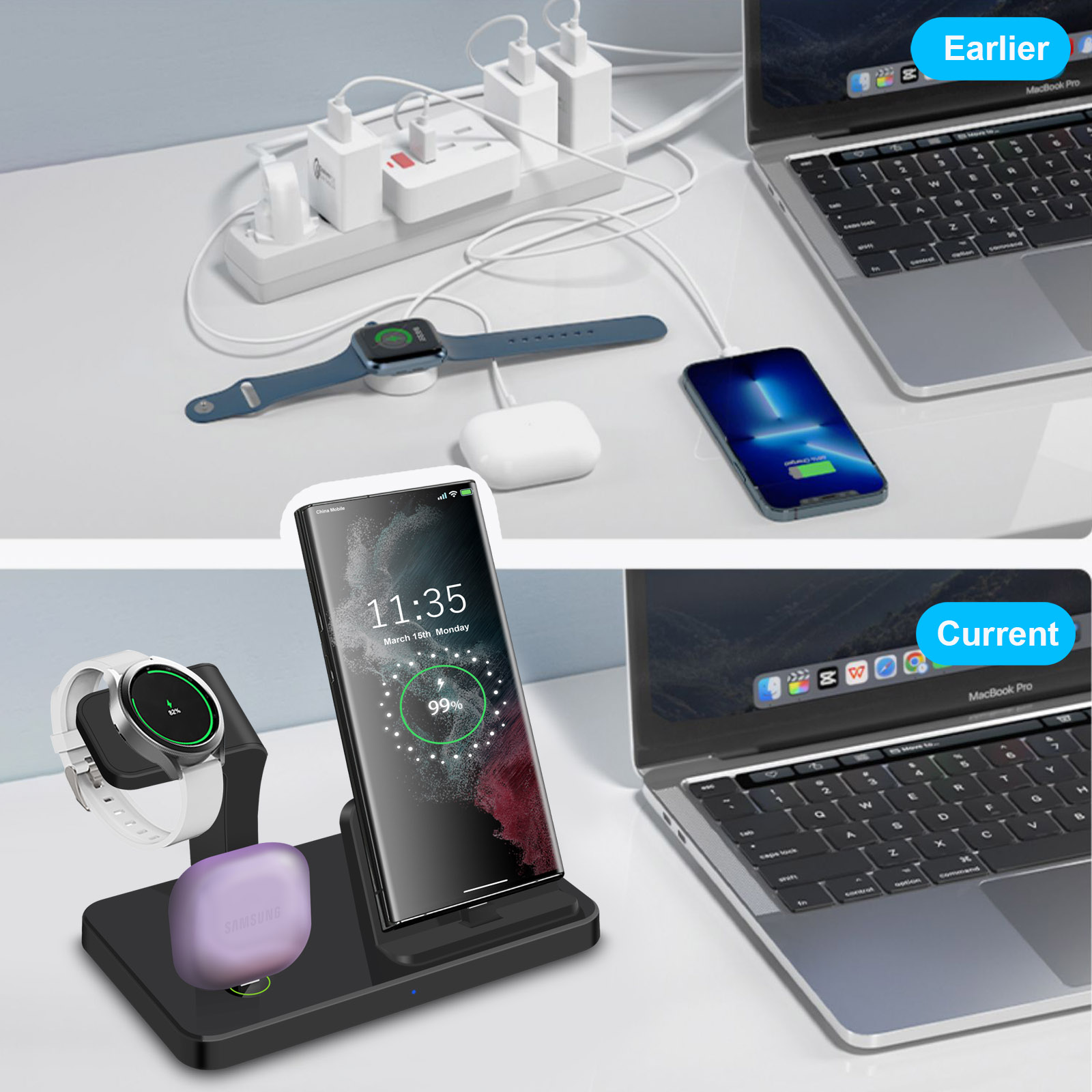 Station de charge rapide 3-en- - Smartwatch Ac avis et prix