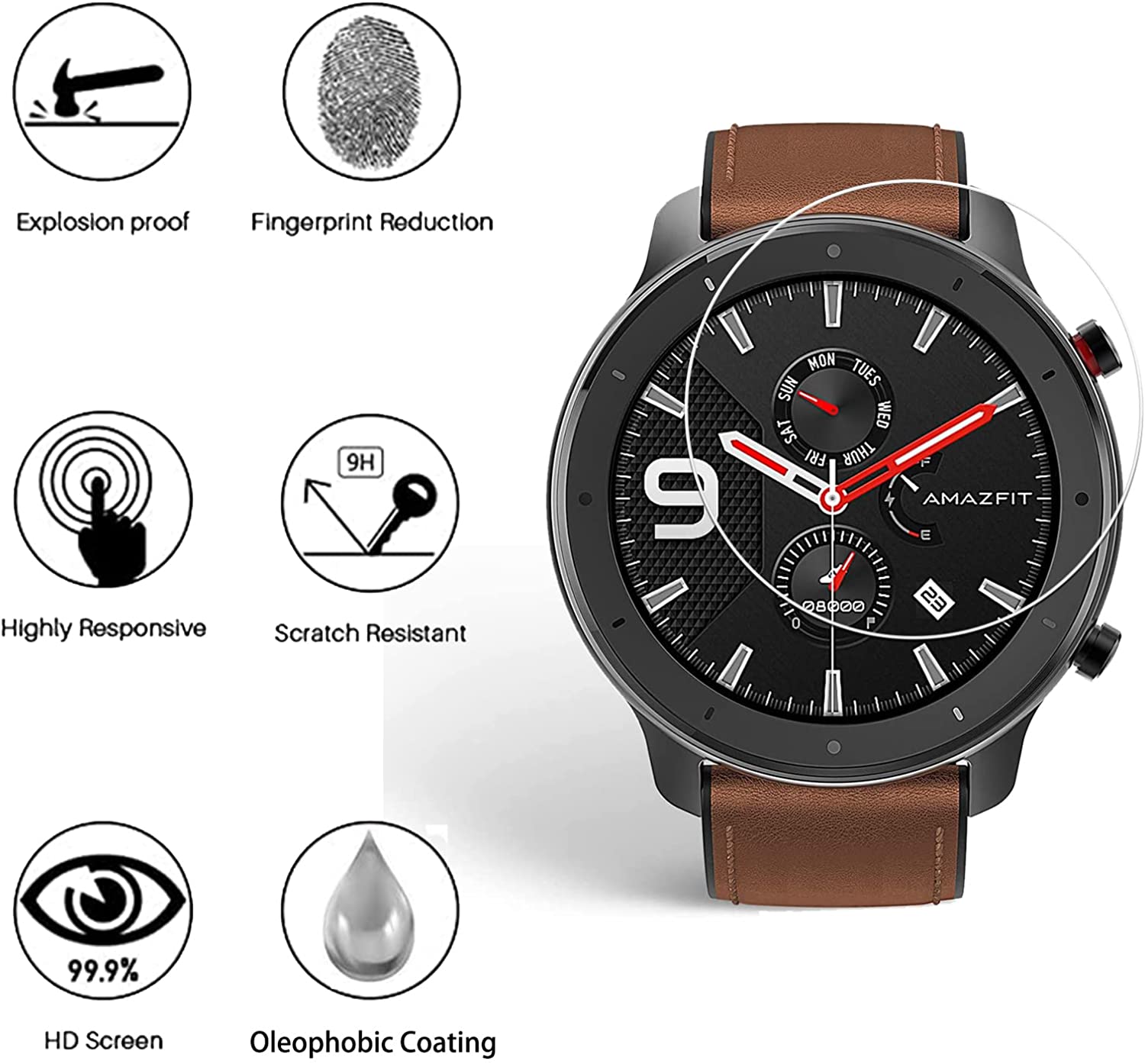 Film de verre trempé 9H pour A - Watch Face Protector avis et prix